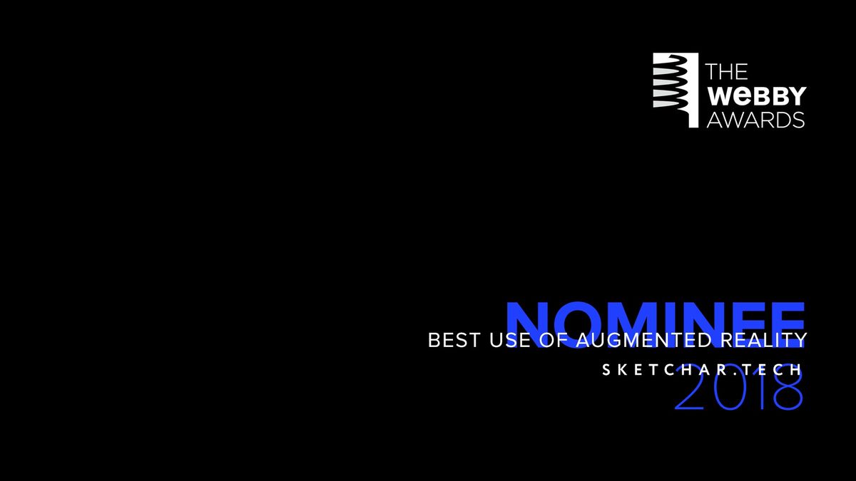 SketchAR as a Nominee in the 22nd Annual Webby Awards: Best of use augmented reality!